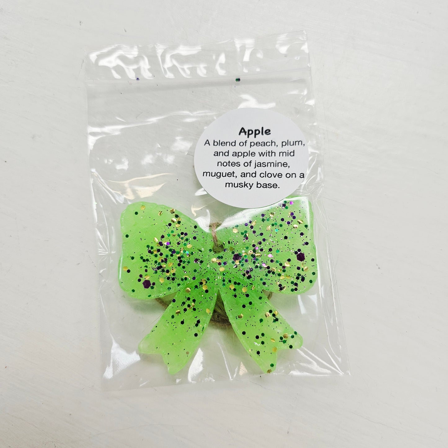 Mardi Gras Bow Freshies 2inx2.5in