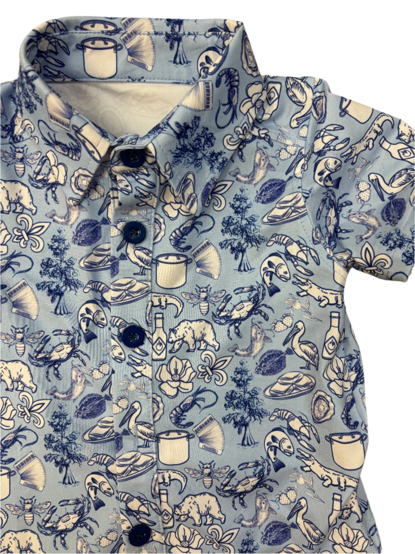 Cajun Toile Button Down Kid's Shirt