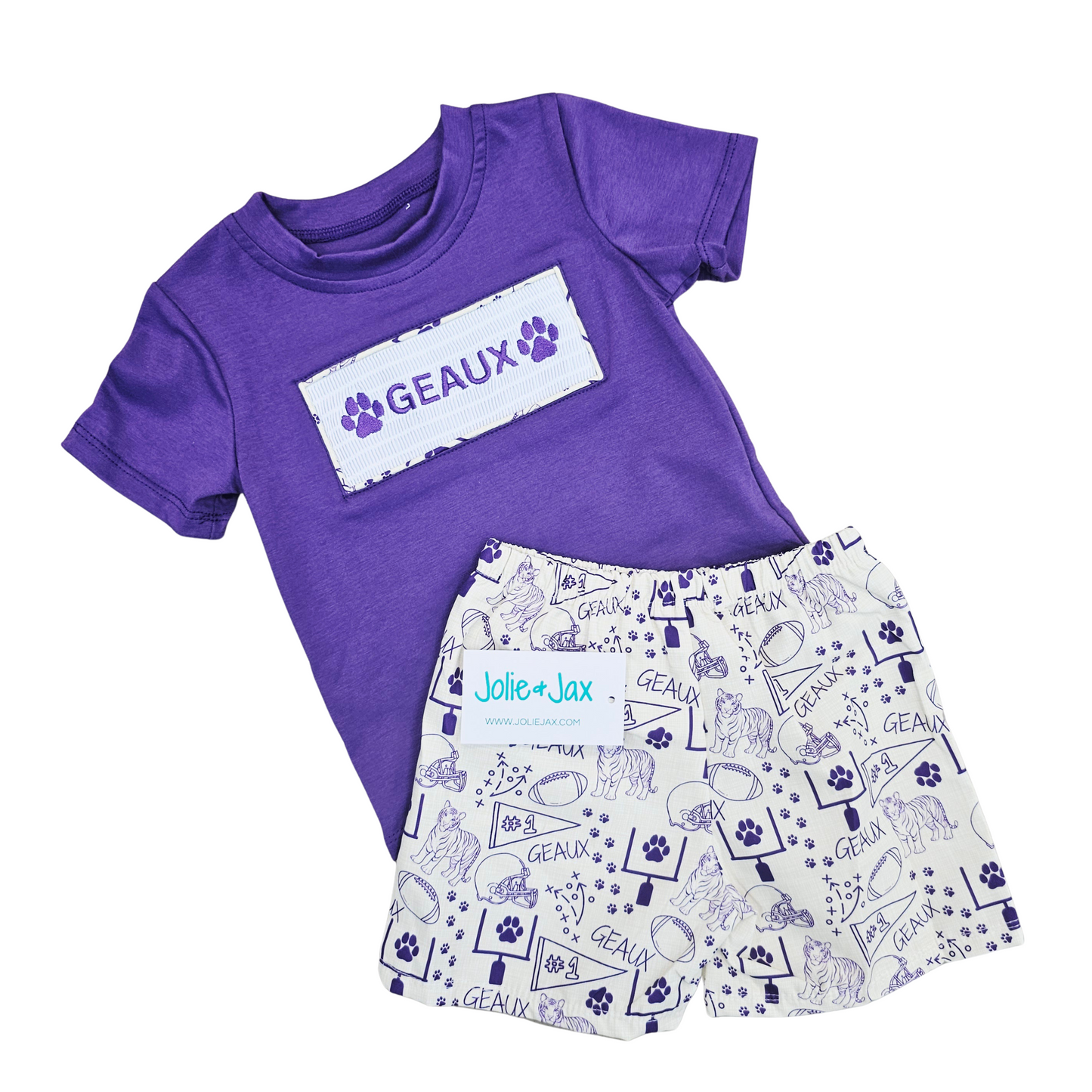 Tiger Smocked Boy's Short Set