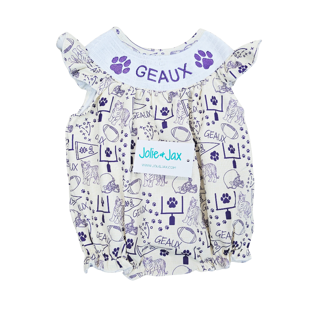 Geaux Game day football tiger Louisiana bubble clothes