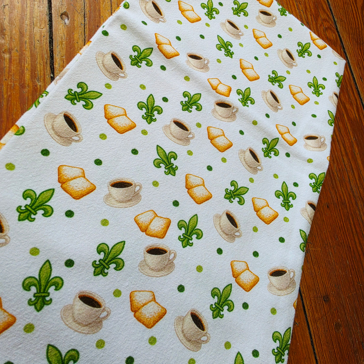 Fleur De Lis Beignets Tea Towel