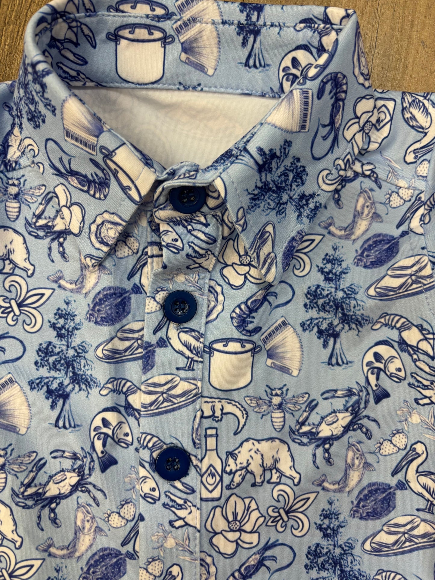 Cajun Toile Button Down Kid's Shirt