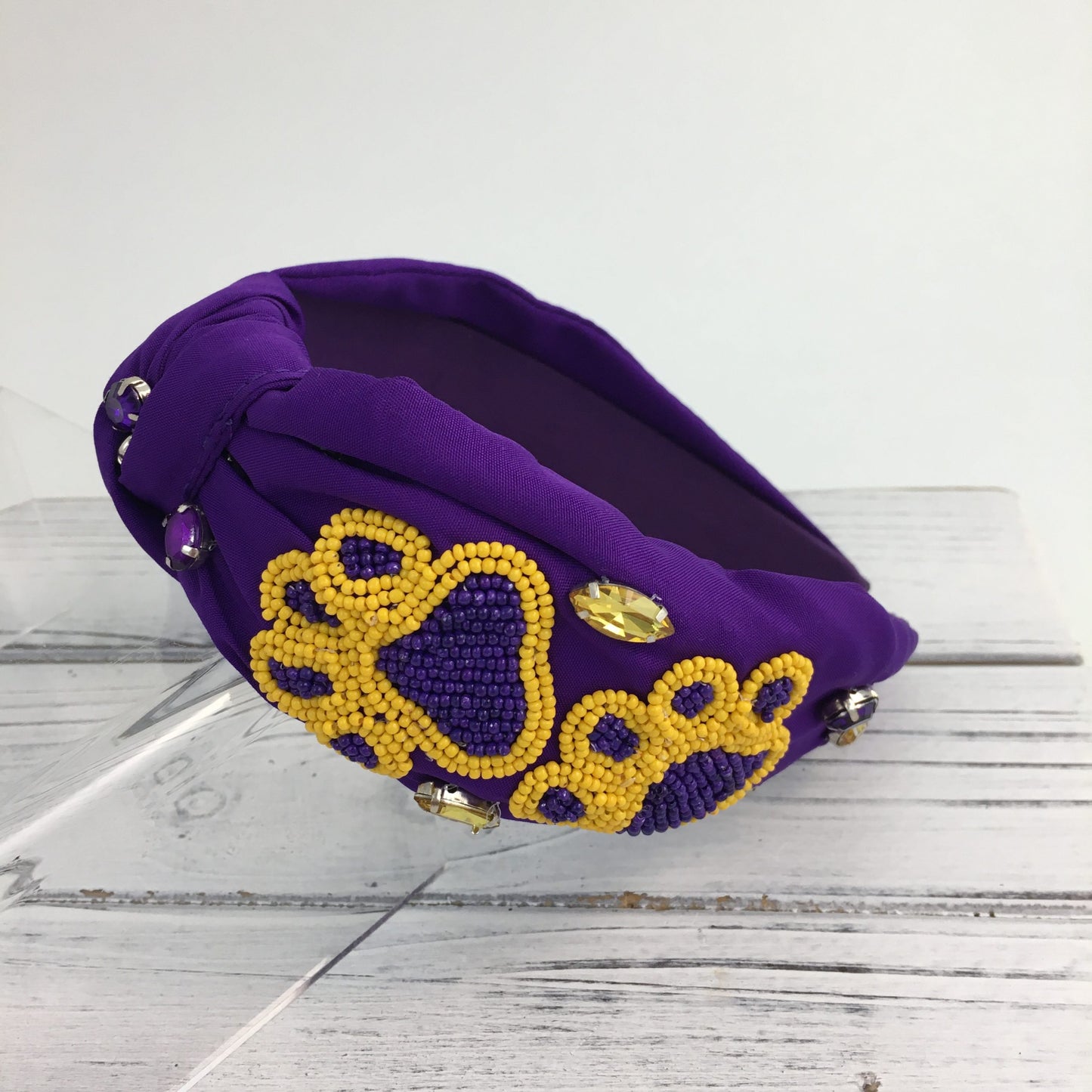 Purple & Yellow Paw Headband