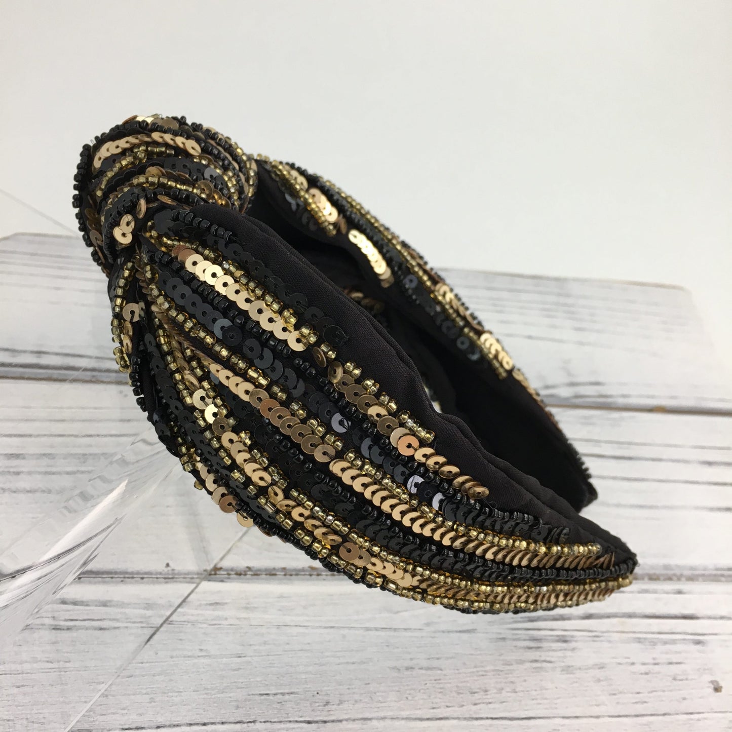 Black & Gold Sequin Headband