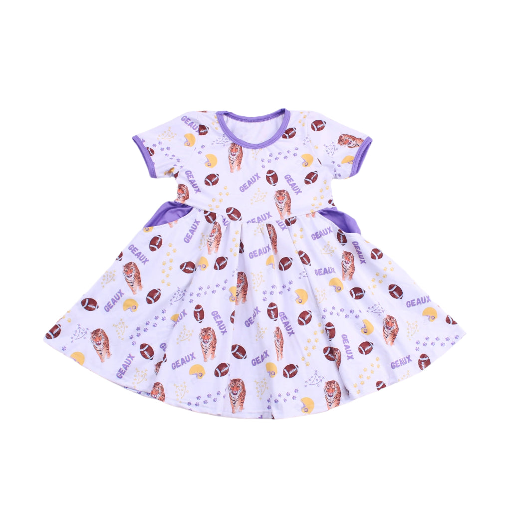 Tiger Game Day Dress For Kid's