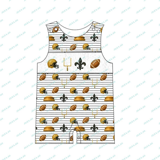 Football, John John, kids outfit clothing, New Orleans, black gold LOUISIANA Superdome helmet