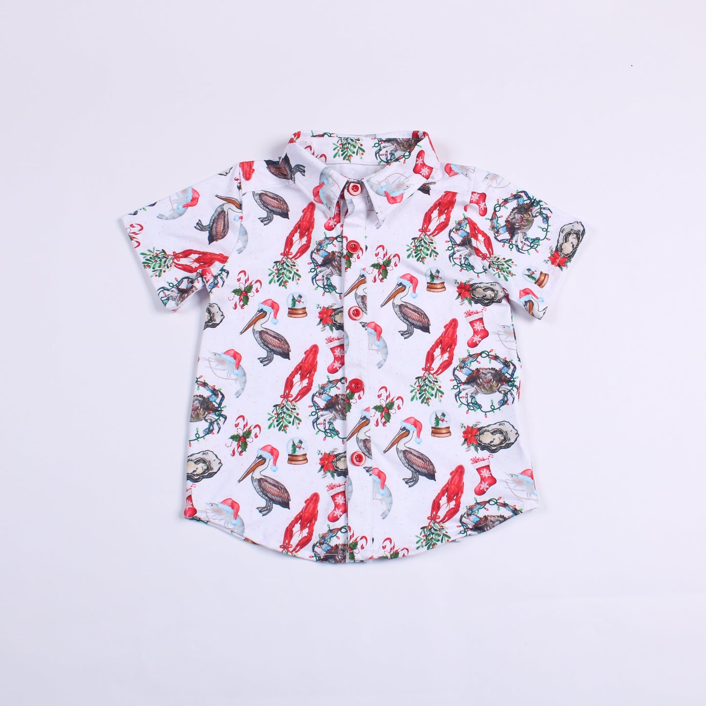 Coastal Christmas Button Down kids