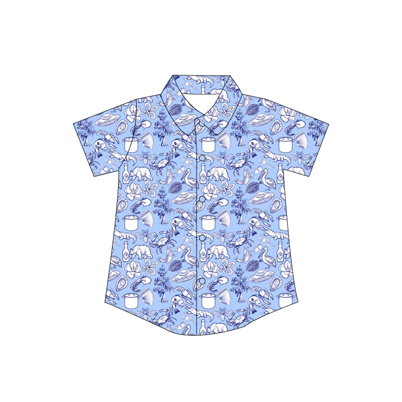 Cajun Toile Button Down Kid's Shirt