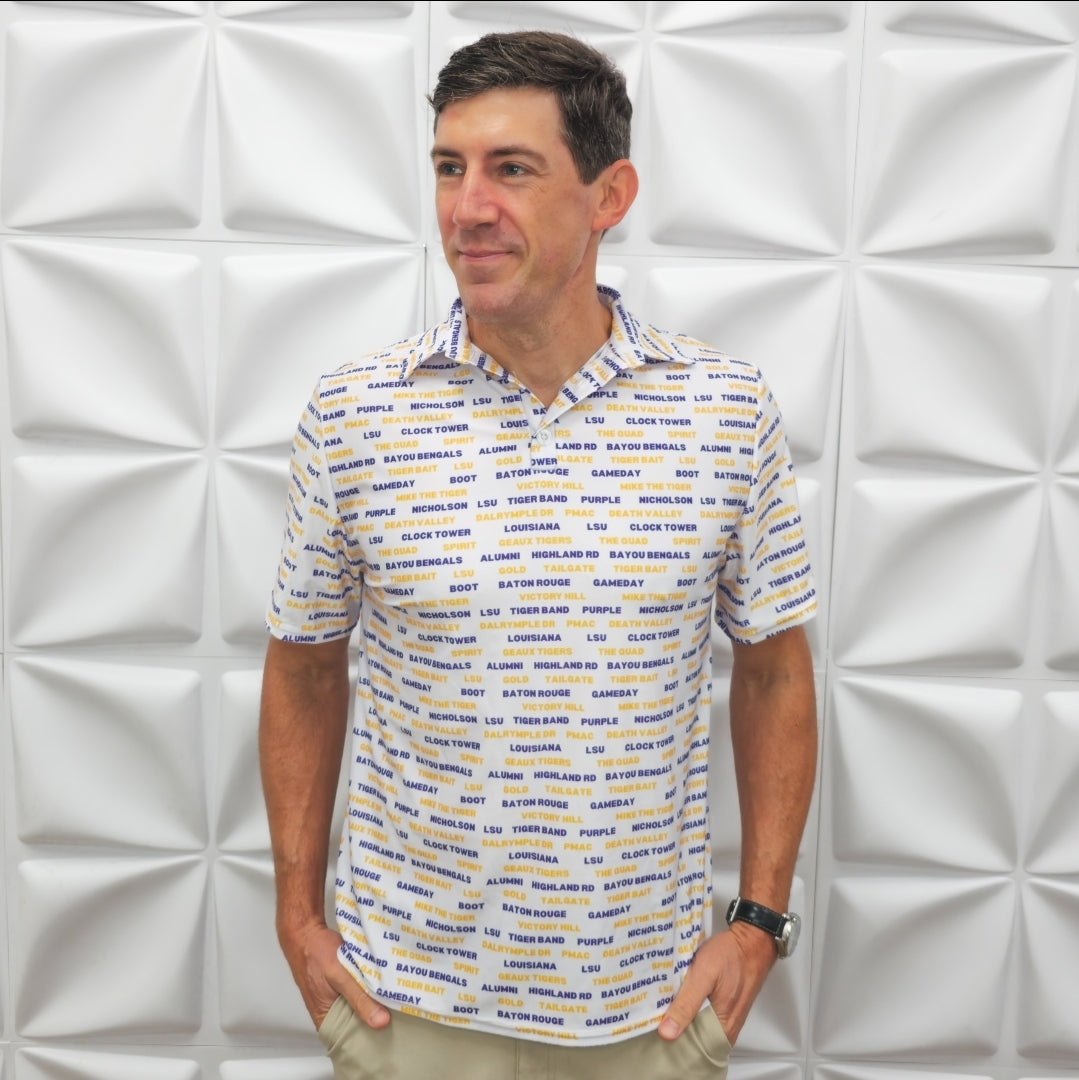 LSU Louisiana State University game day quad tiger band men’s shirt