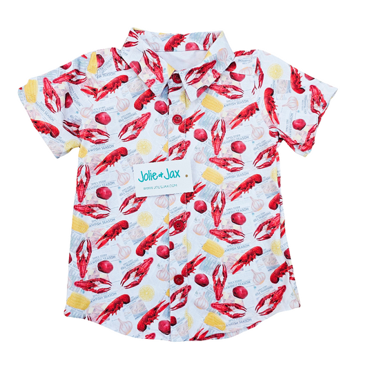 Crawfish shirt cajun new orleans kids boutique nola boil seafood shrimp