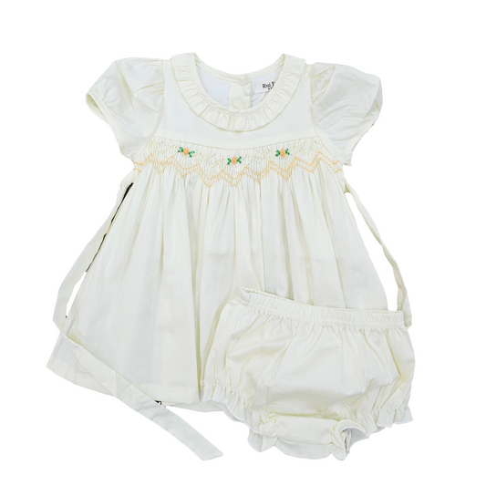Yellow Smocked Set with Bloomers Dress