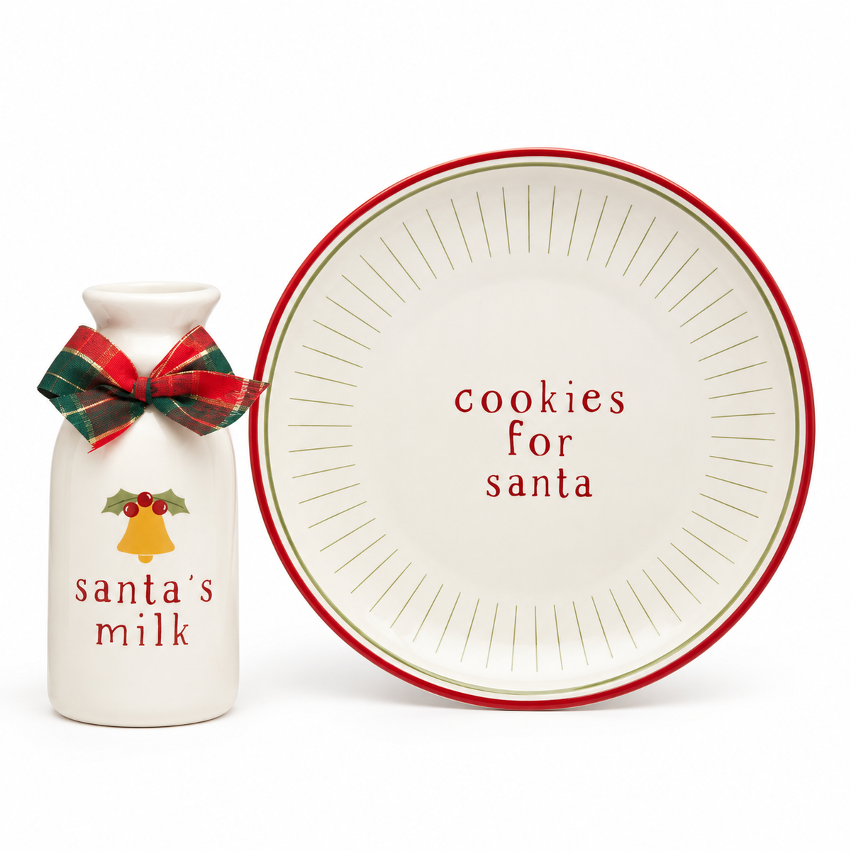 Santa’s Cookies & Milk Ceramic Christmas Set