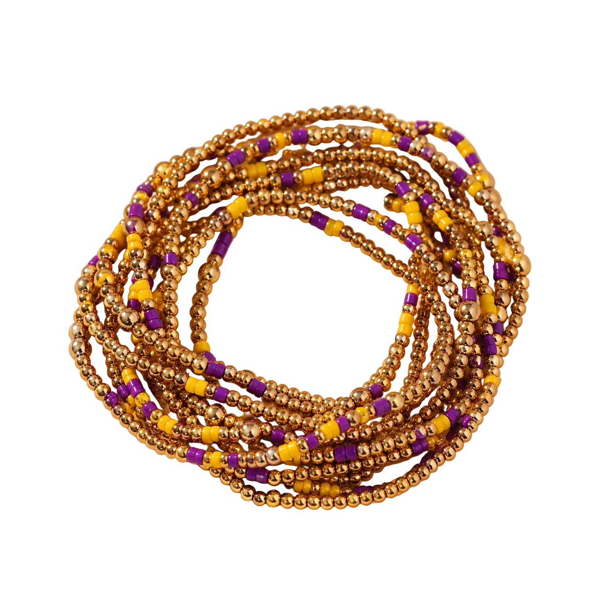 Purple and gold bracelet set