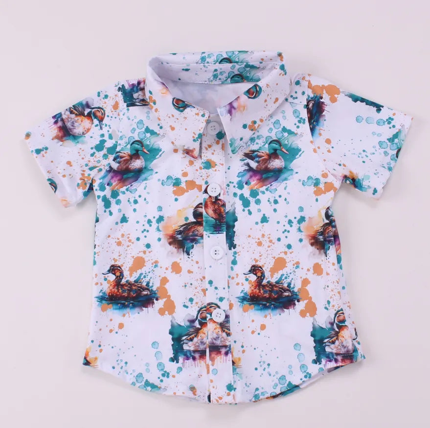 Duck Splatter boys BUTTON DOWN SHIRT JJ