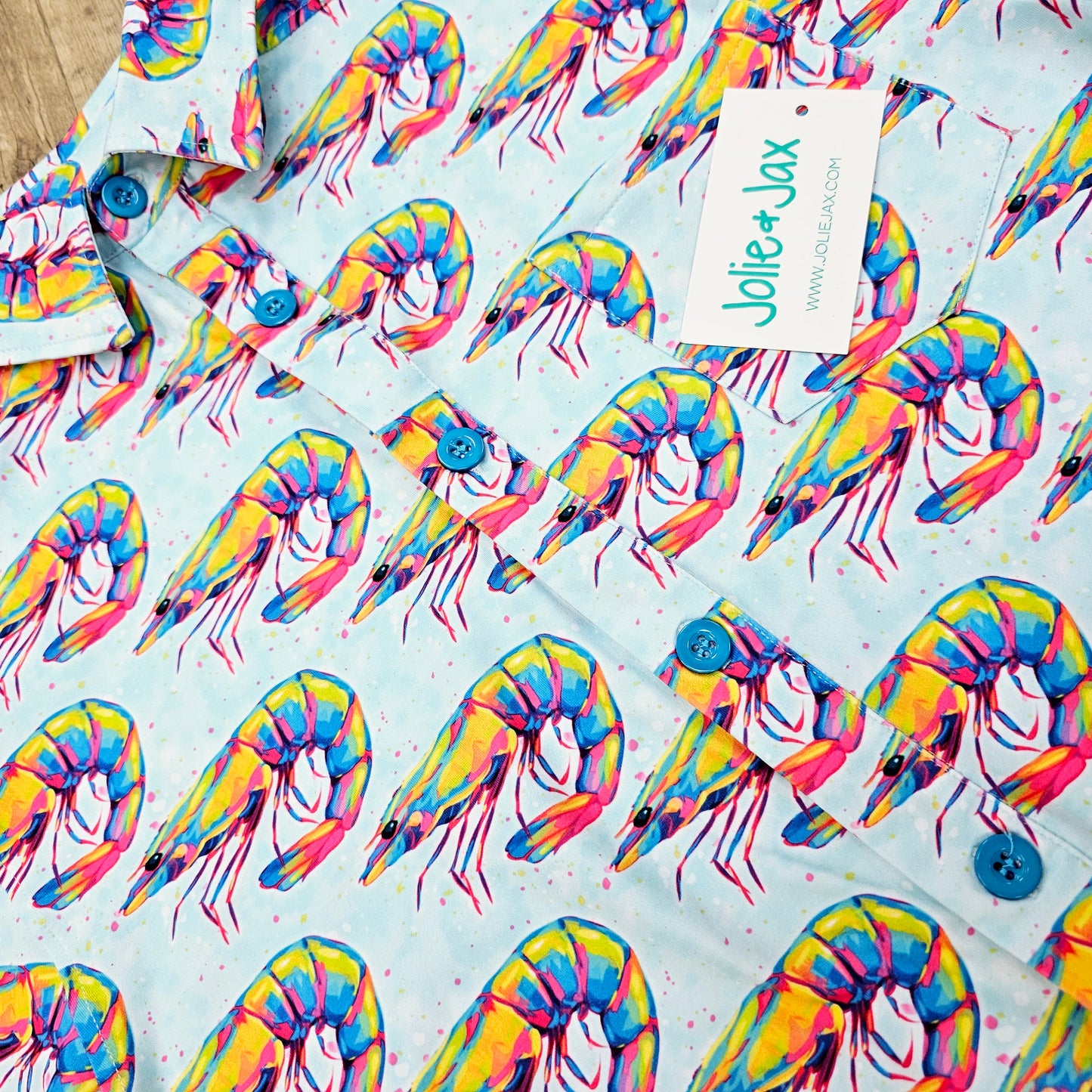 Shrimp Splatter Men’s Button Down Shirt