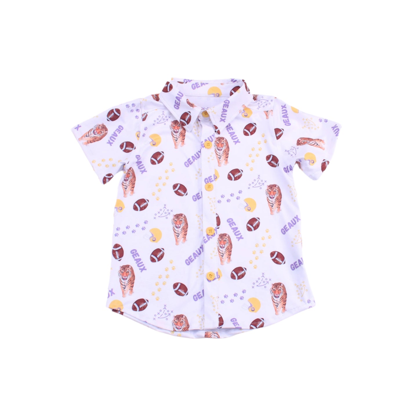 Tiger Game Day Button Up Kid's Shirt