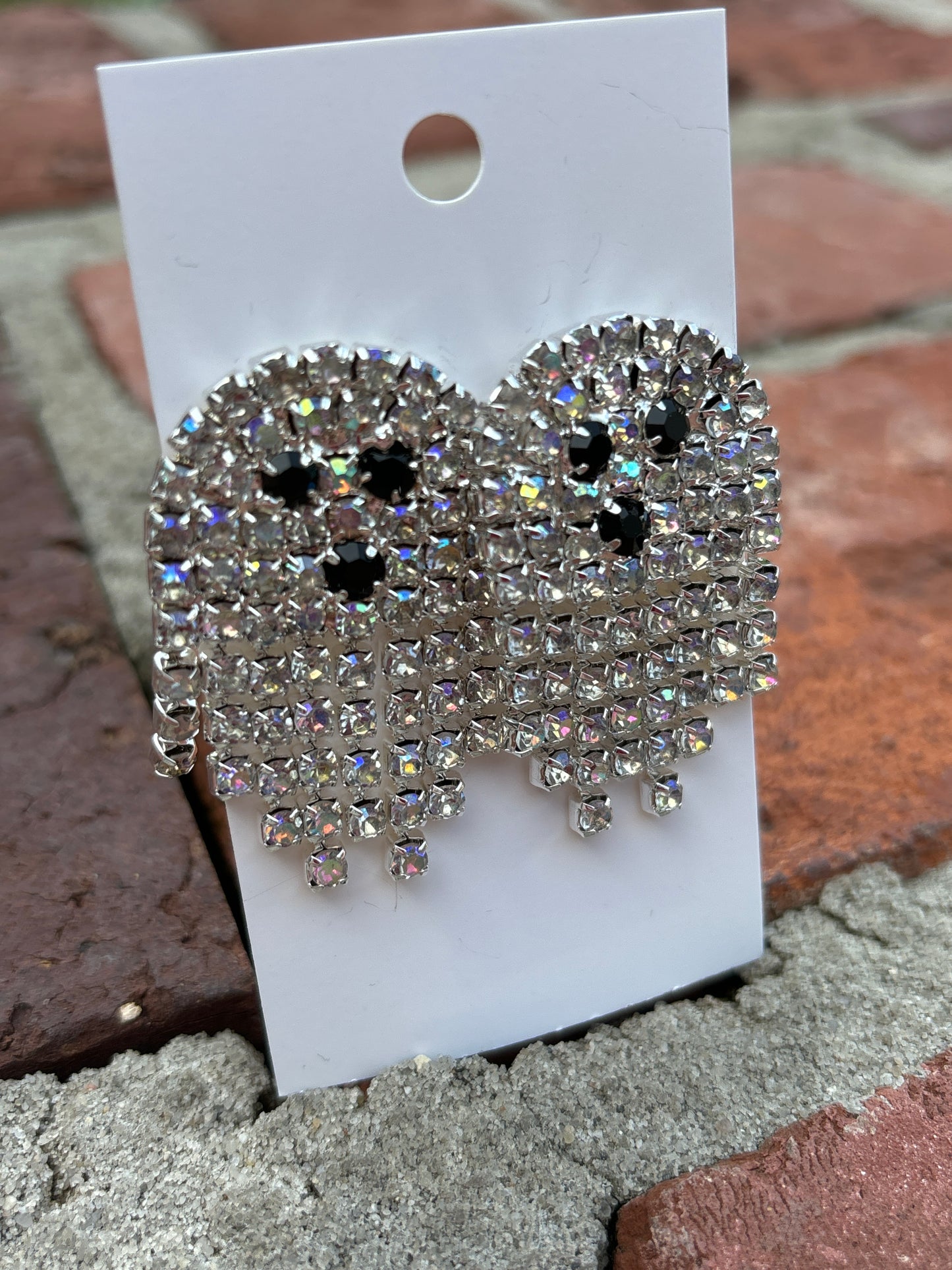 Rhinestone Ghost Stud Earrings