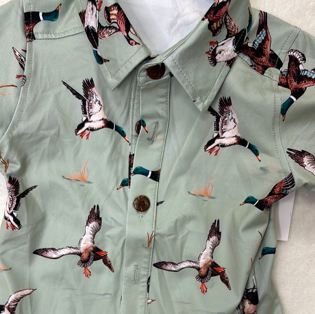 Green Duck Boy's Button Up Shirt