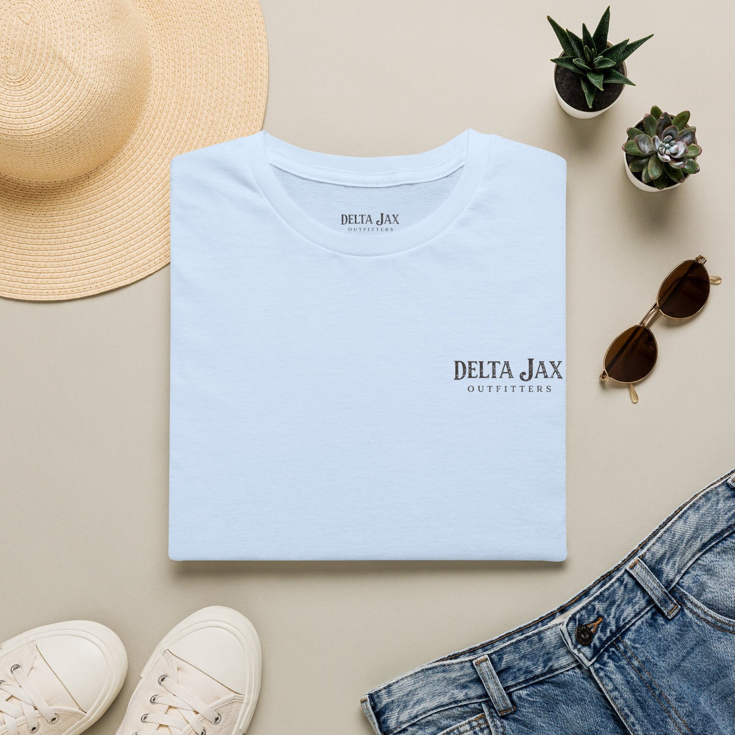 T-Shirt — Minimal 'Delta Jax Outfitters' Logo Tee | Casual Everyday Comfort