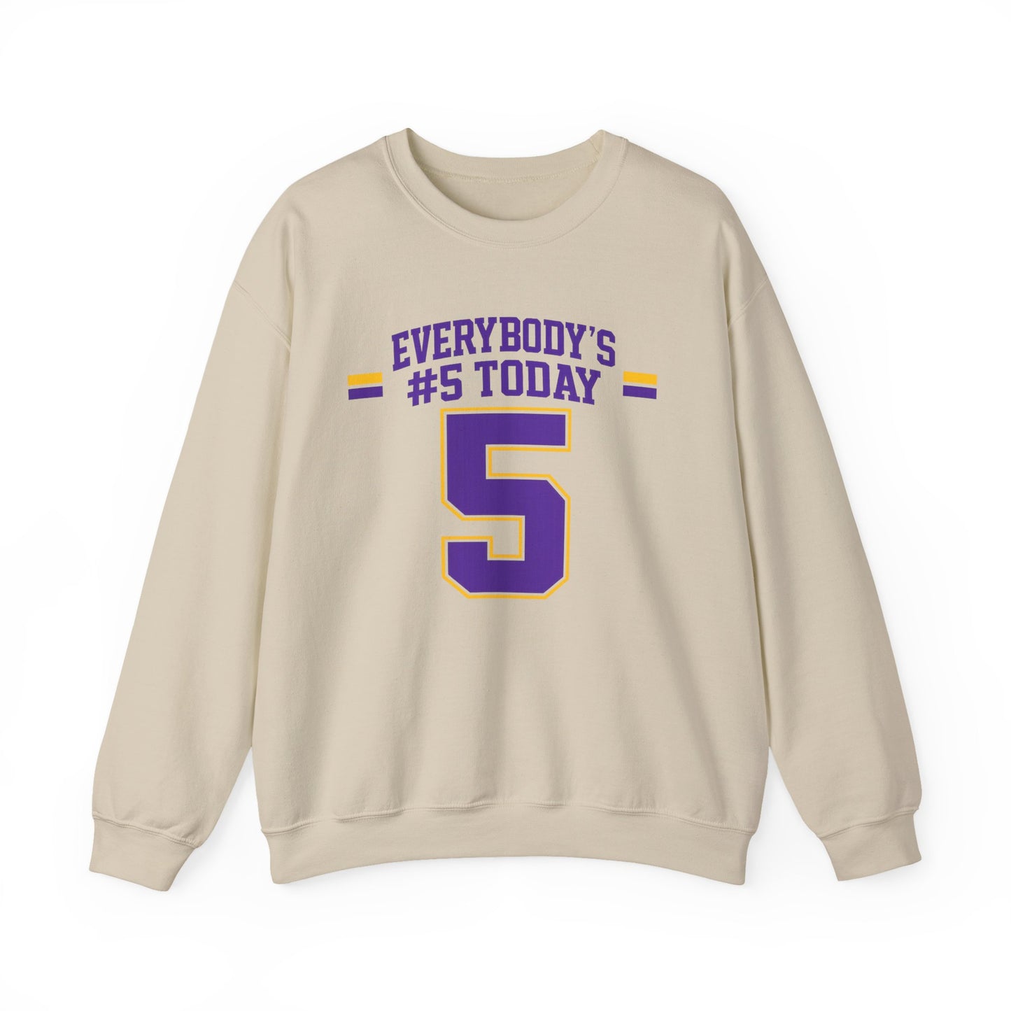 Crewneck Sweatshirt - "Everybody's #5 Today" Retro Sports Number Design