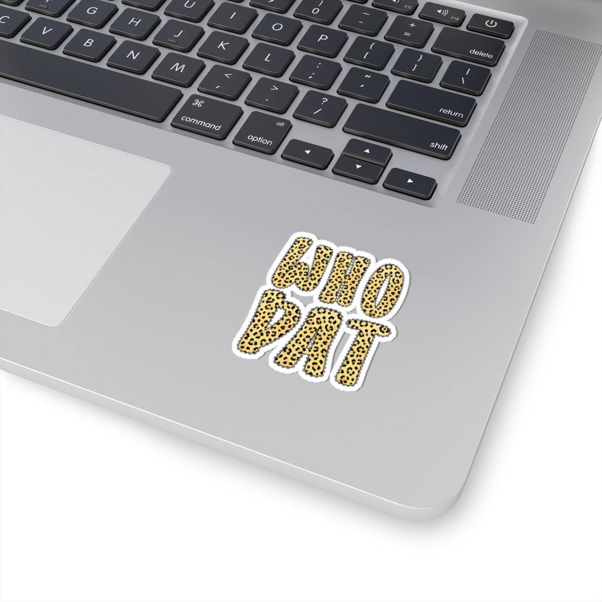 Who Dat Leopard Print Kiss-Cut Sticker — Funky Laptop & Water Bottle Decal