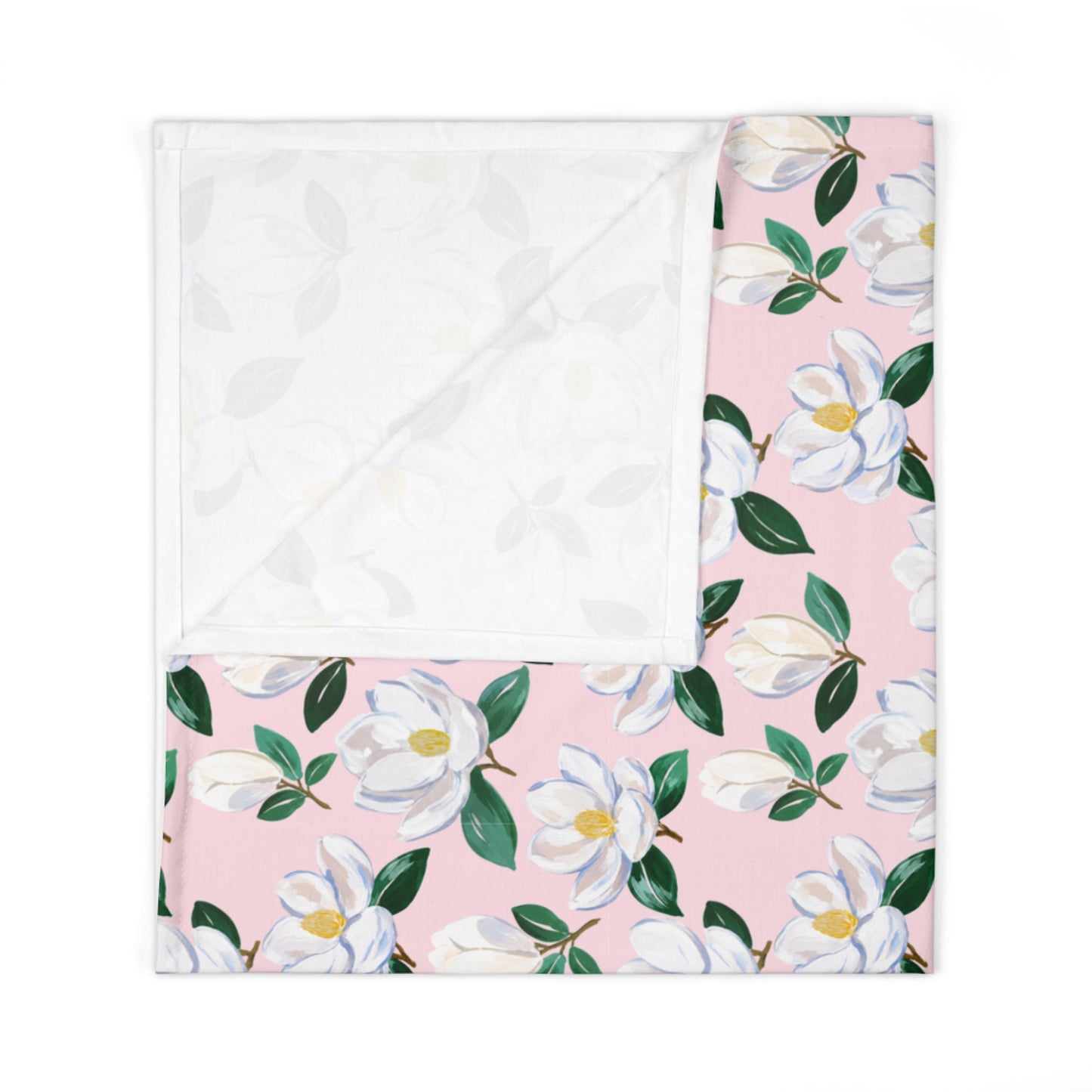 Floral Magnolia Swaddle Blanket — Pink Baby Wrap for Newborns & Baby Shower Gift