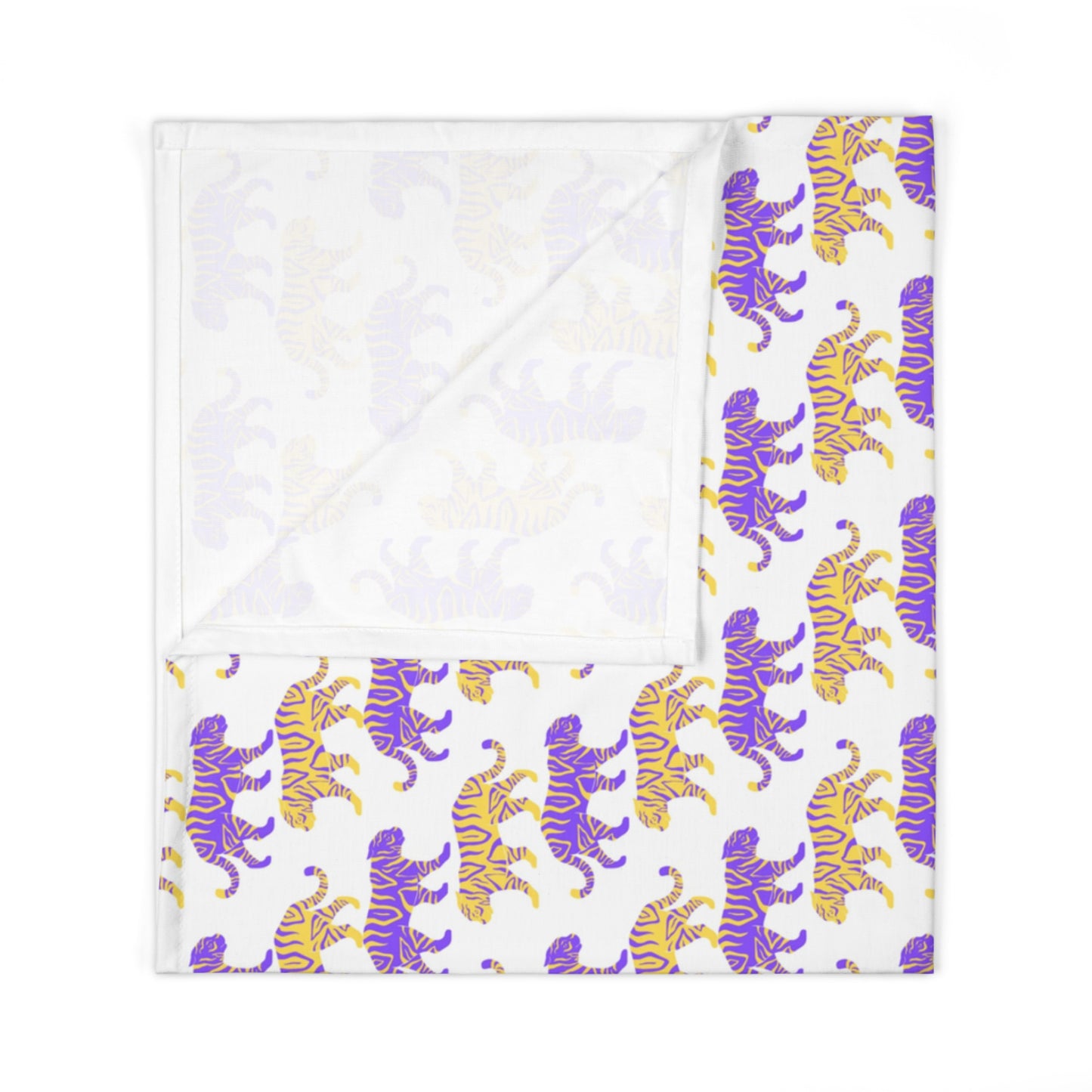 Tiger Pattern Baby Swaddle Blanket – Purple & Gold