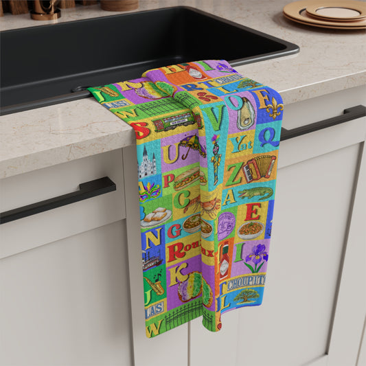 Louisiana ABCs Microfiber Tea Towel — Kitchen Towel