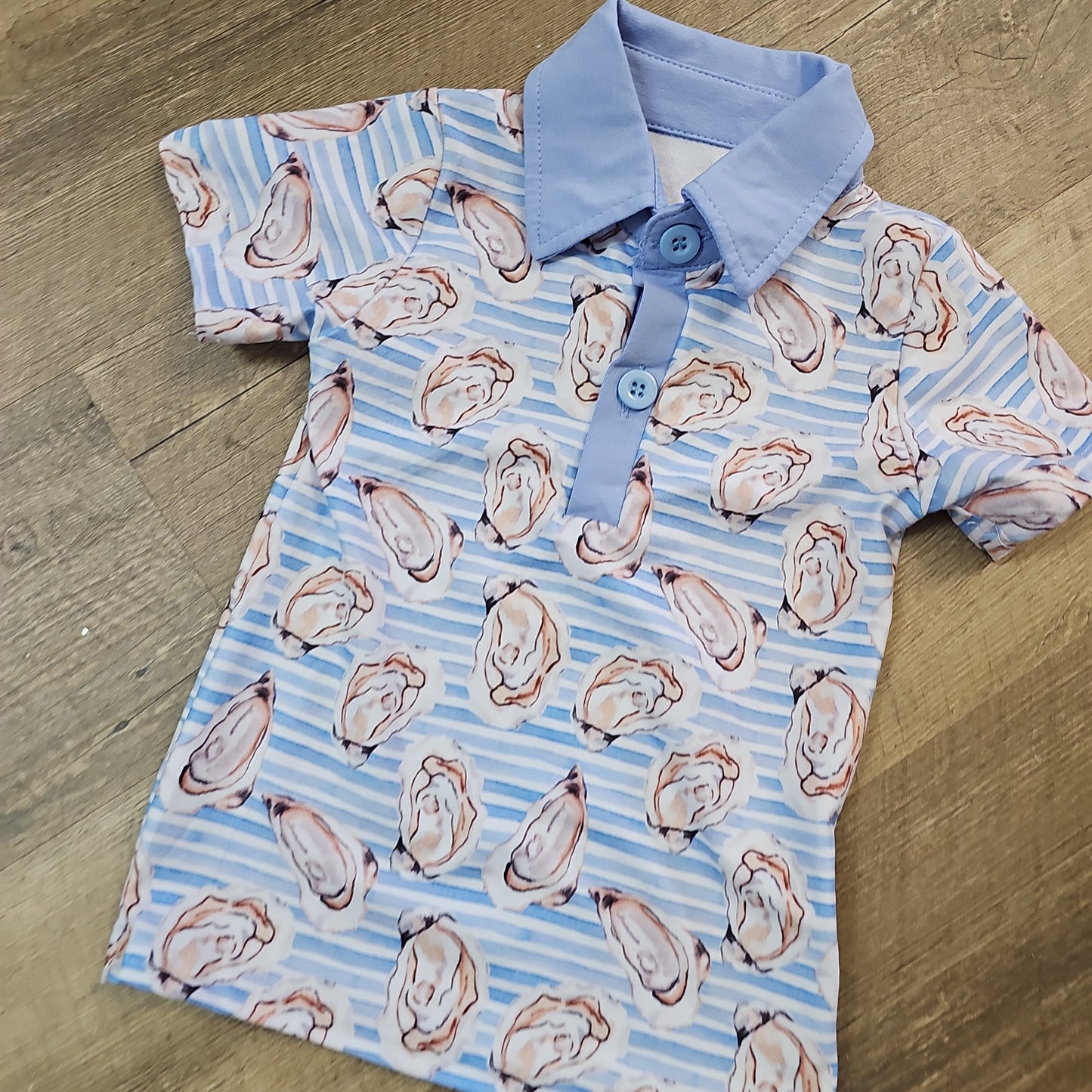 Blue Stripe Oyster Polo for Kids