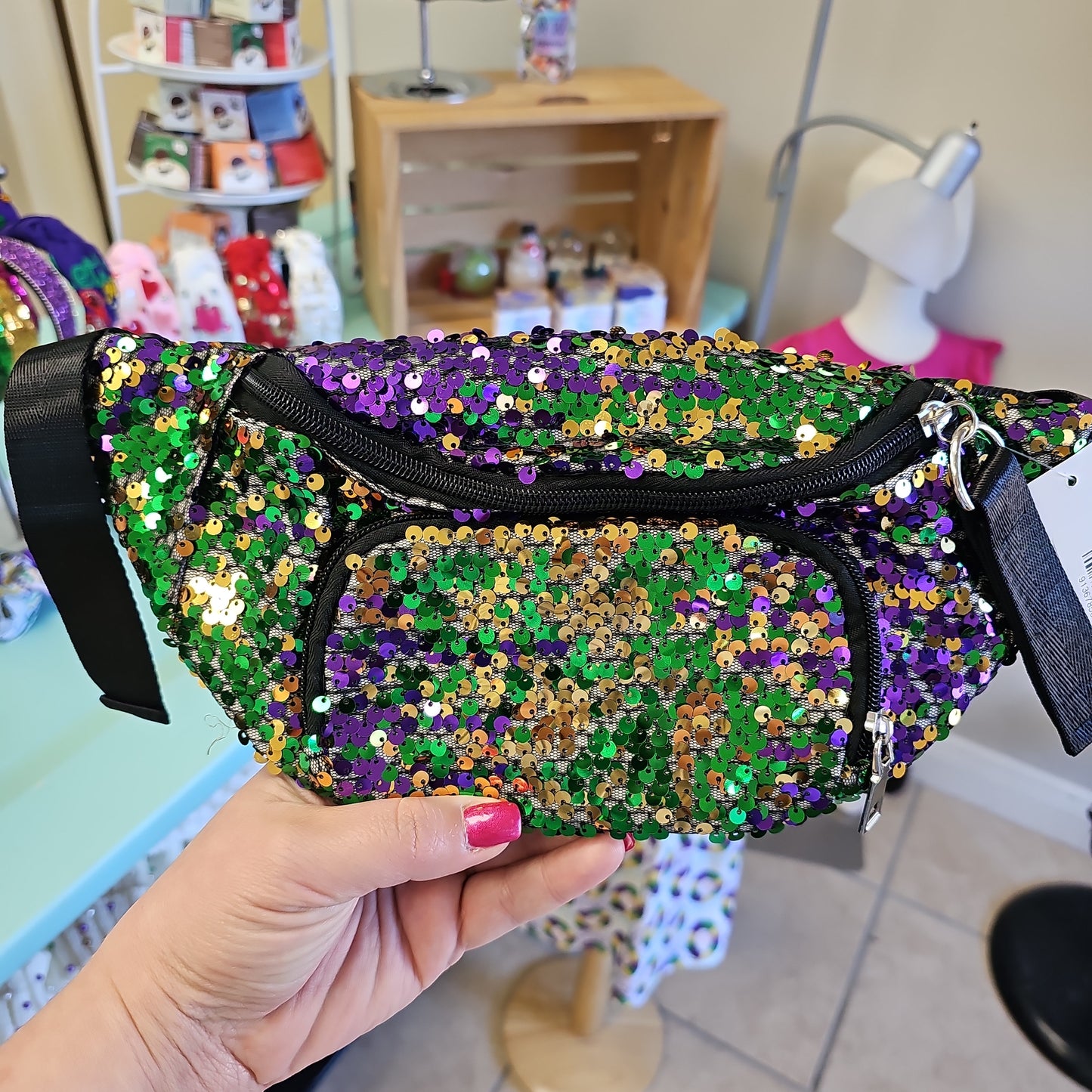 Mardi Gras Sequined Fanny Pack