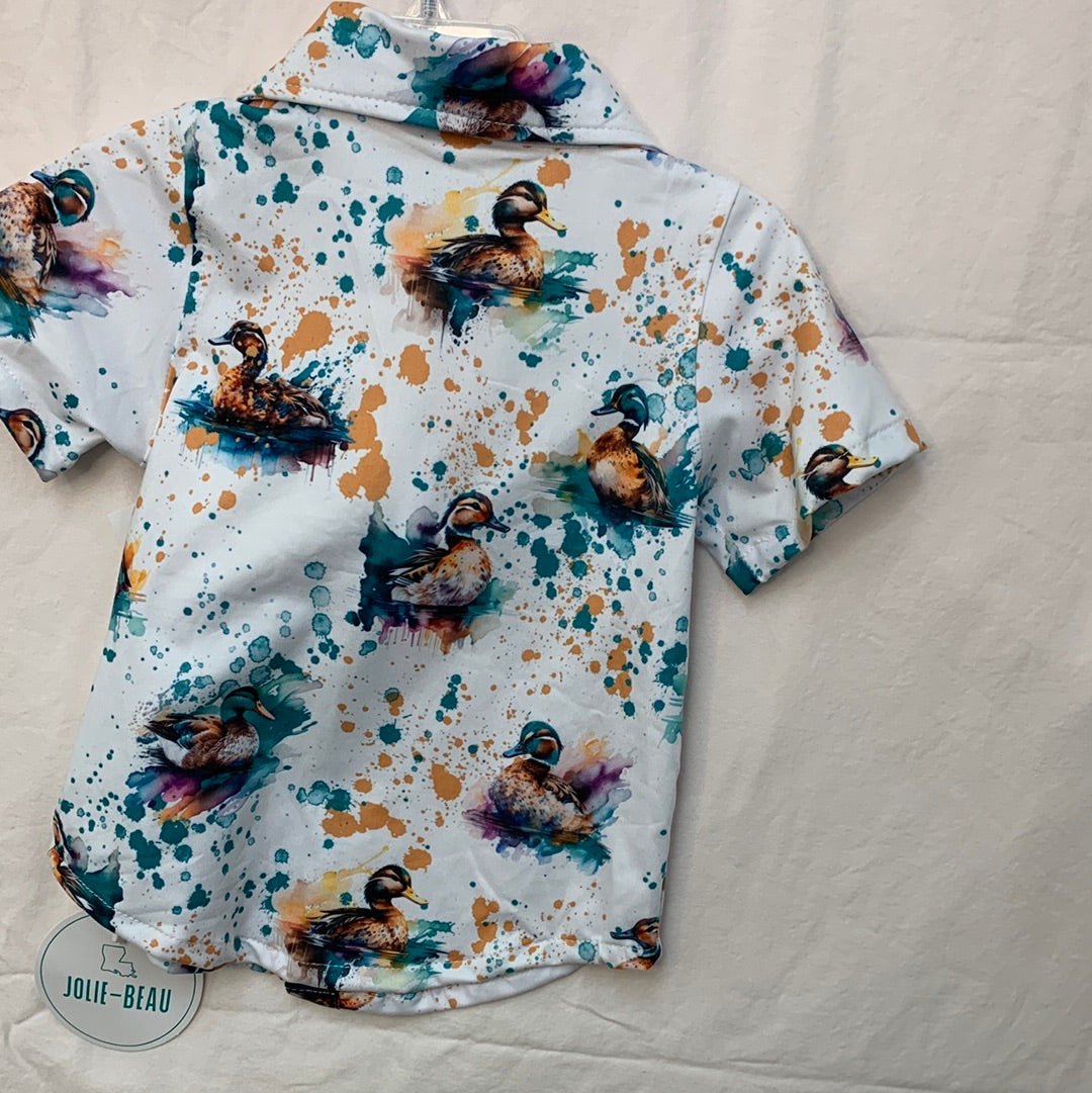 Duck Splatter Boys Button Down Shirt         JJ