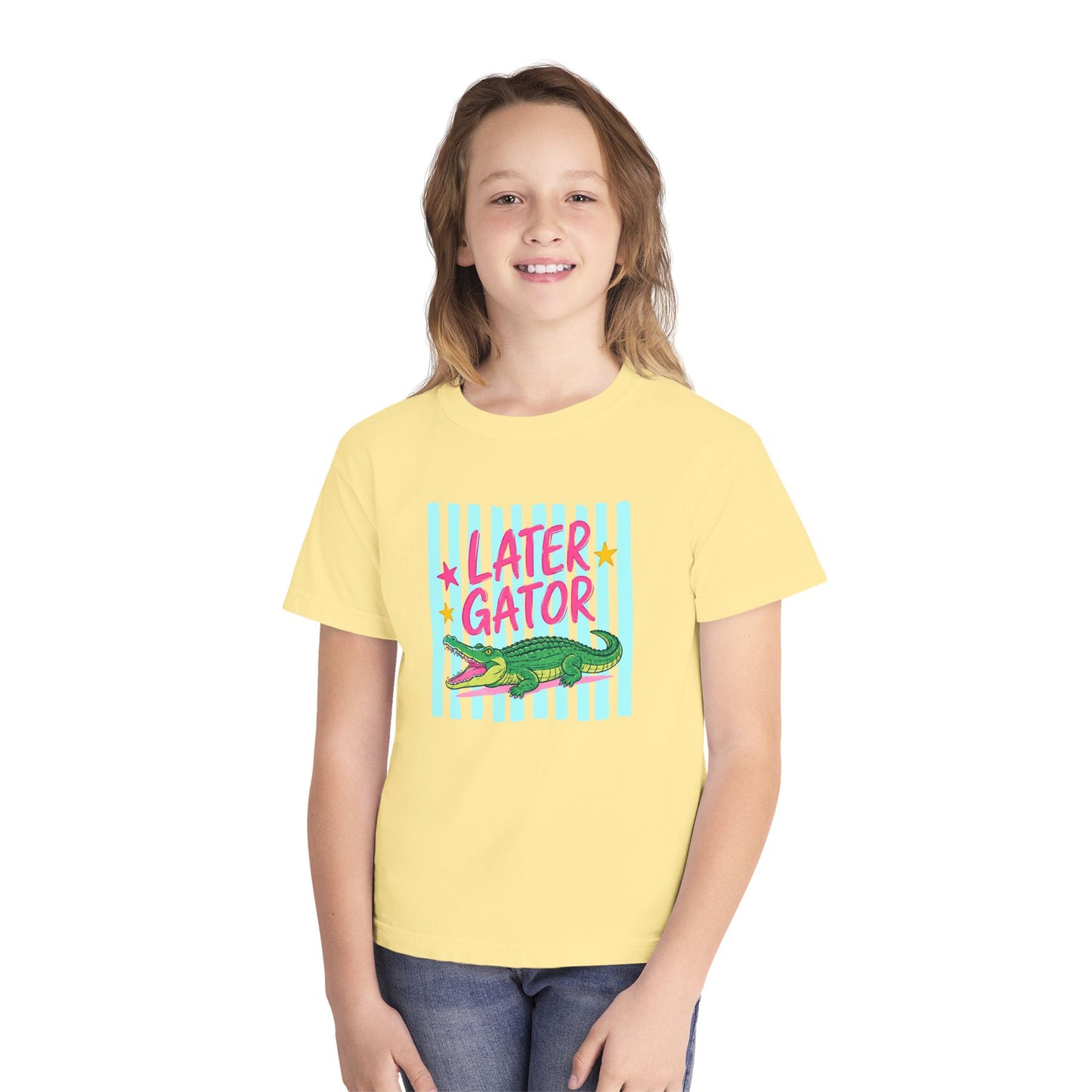 Youth Tee — "Later Gator" Alligator Graphic Kids T-Shirt, Cute Retro Summer Shirt