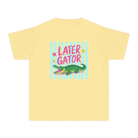 Youth Tee — "Later Gator" Alligator Graphic Kids T-Shirt, Cute Retro Summer Shirt