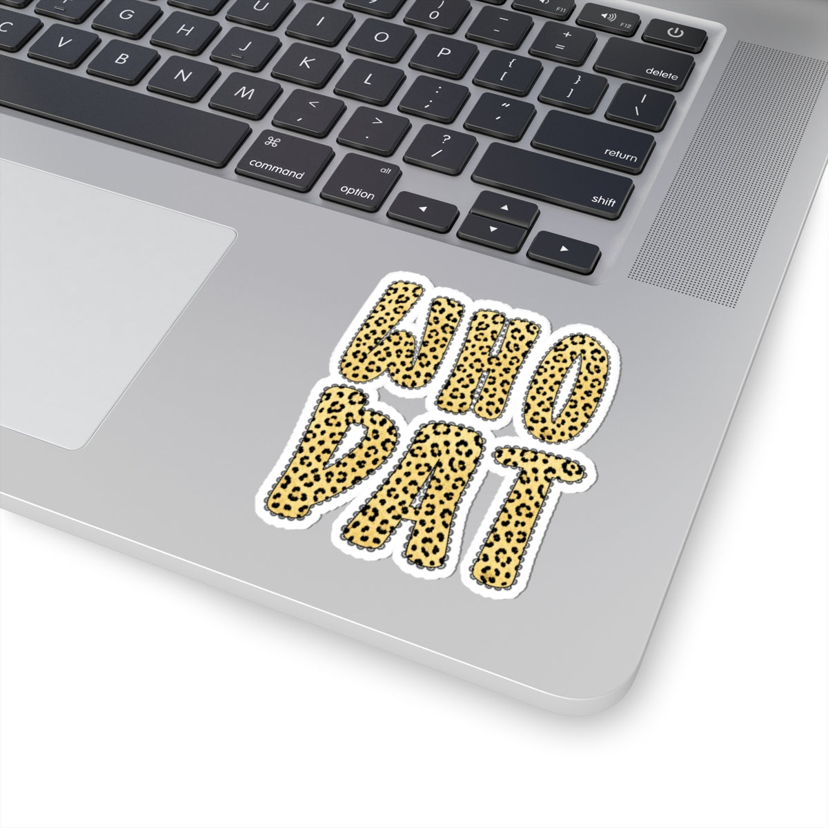 Who Dat Leopard Print Kiss-Cut Sticker — Funky Laptop & Water Bottle Decal