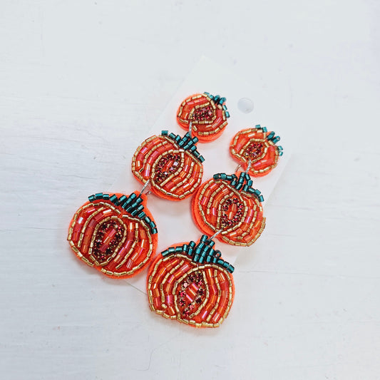 Pumpkin Seed Bead Earrings