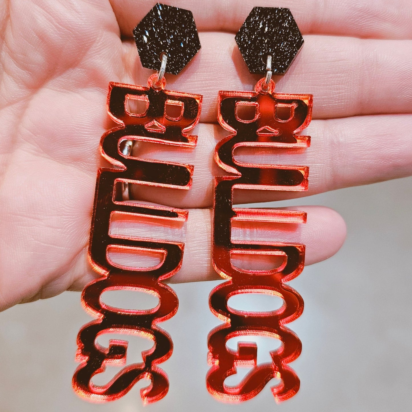 Bulldogs acrylic earrings