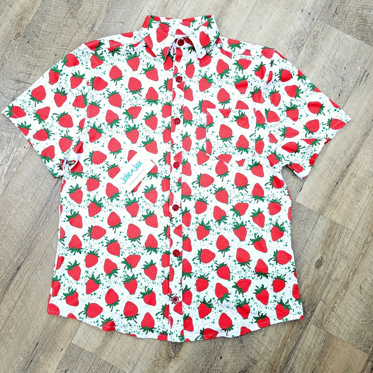 Strawberry Men’s Button Down Shirt