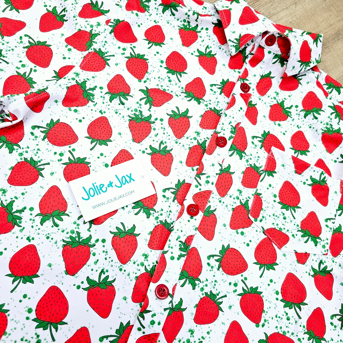 Strawberry Men’s Button Down Shirt