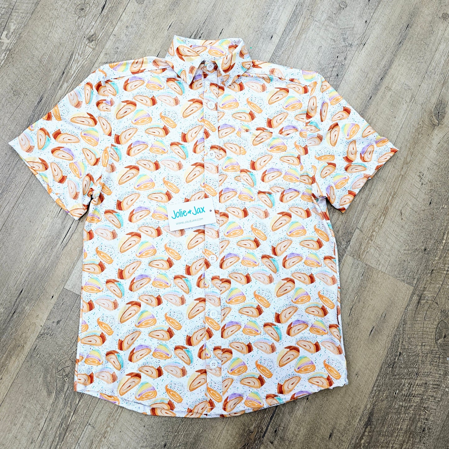 King Cake Splatter Adult Button Down Shirt