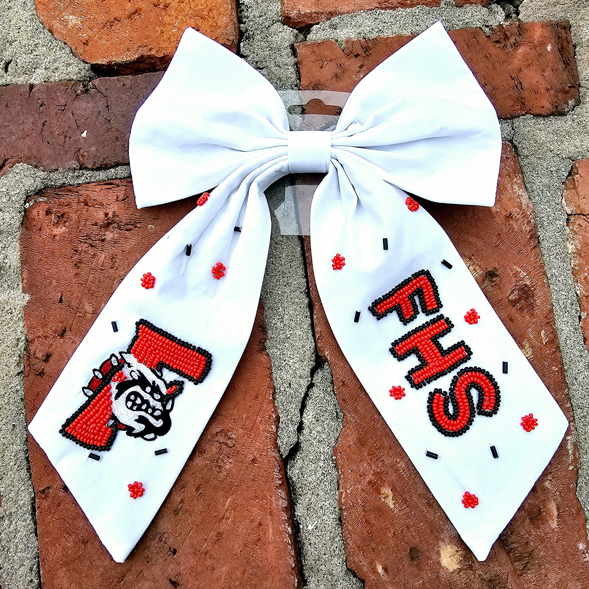 Fontainebleau high school cheer bow bulldogs mandeville louisiana 