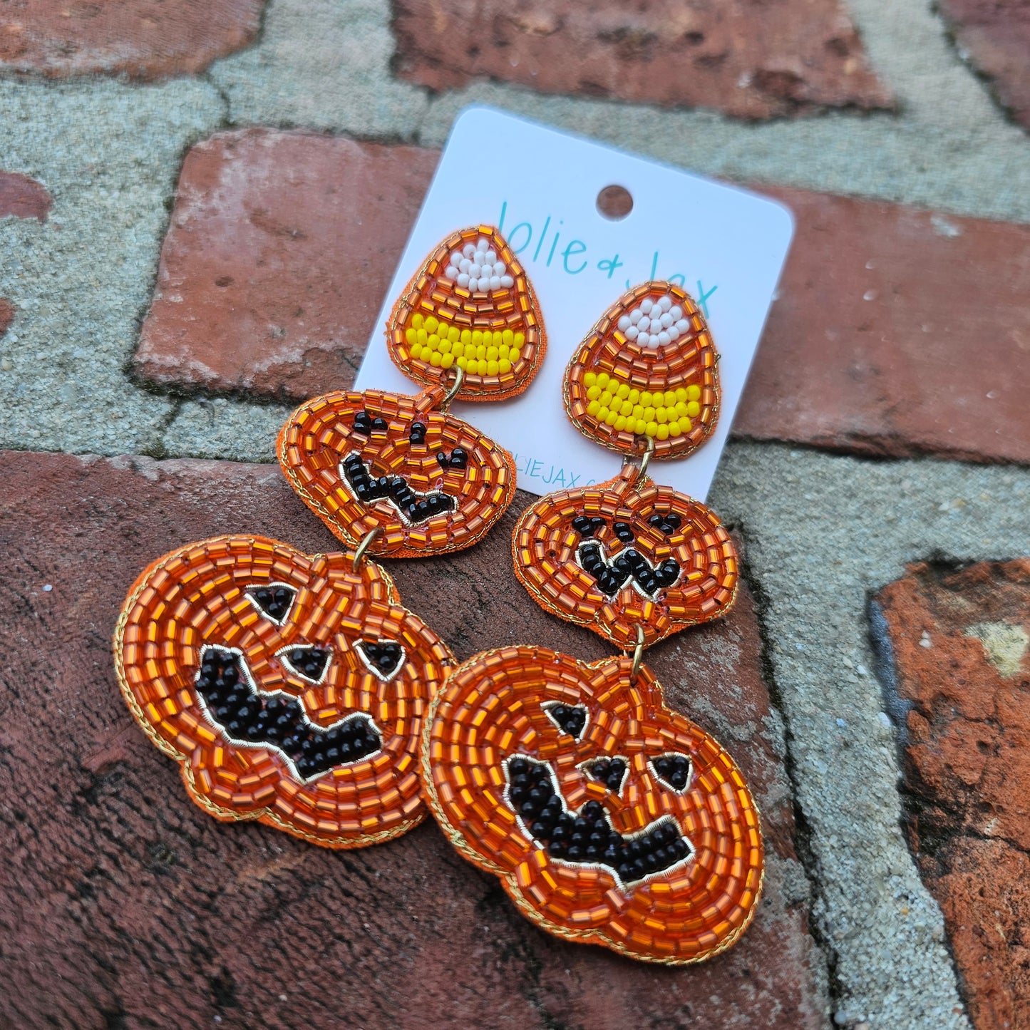 Candy Corn Pumpkin Earrings