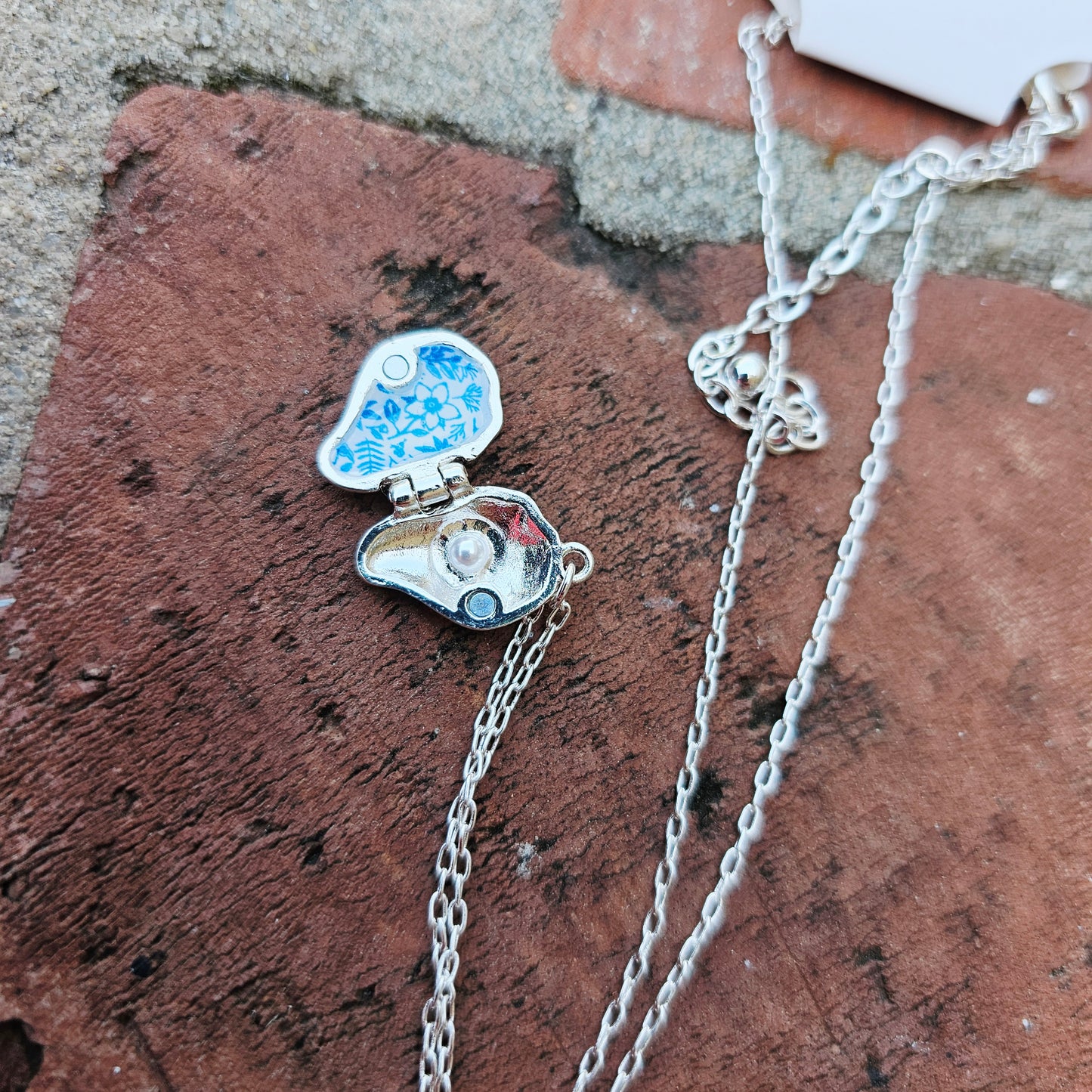 Oyster Locket Earrings and Necklace