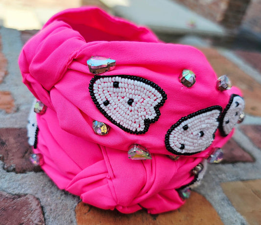 Hot pink ghost headband