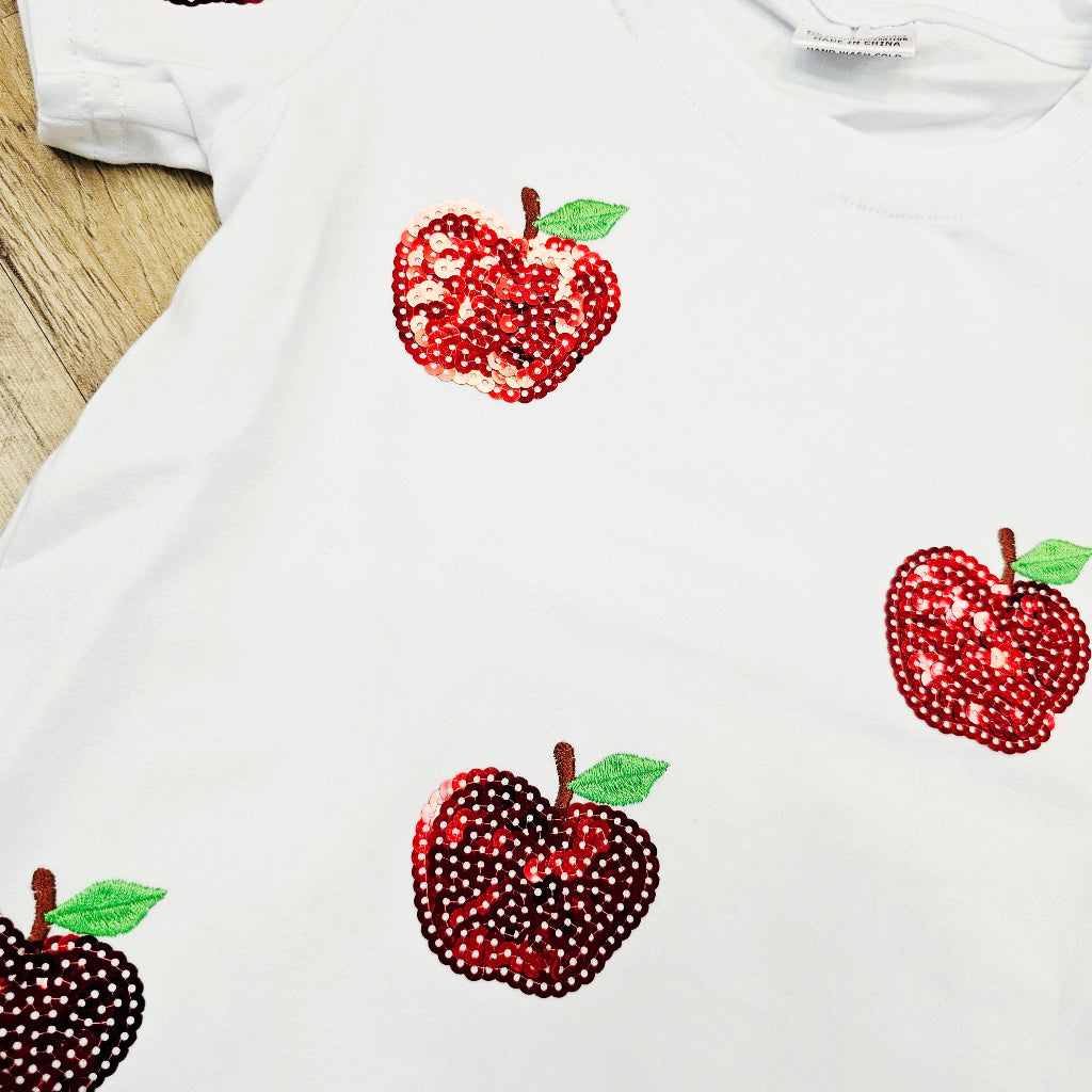 Apple Sequin Girls Shirt