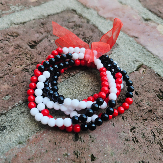 Fontainbleau bulldogs FHS high school bracelet set red black white