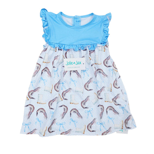 Shrimp, shrimp boots Louisiana girls dress