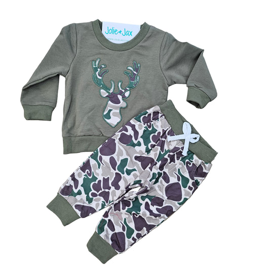 Deer Head Camo Jogger Set