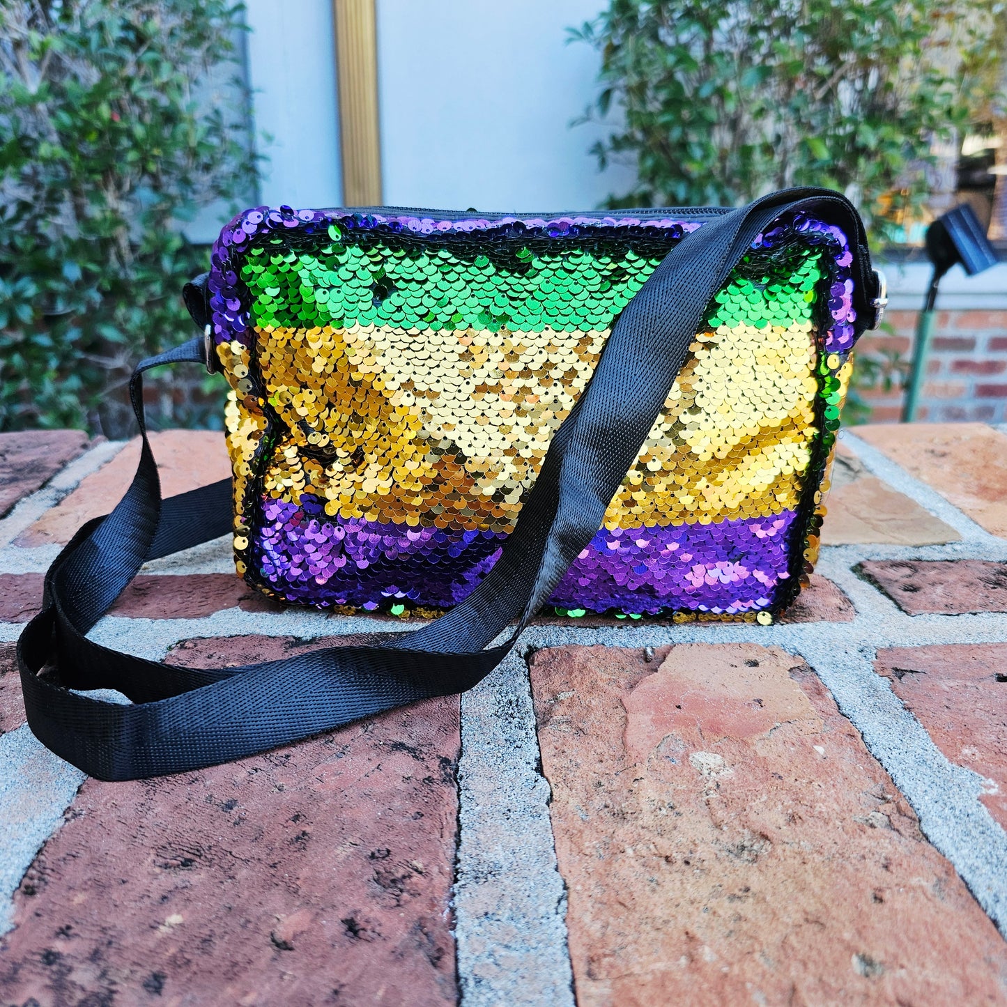 Mardi Gras Sequin Cross Body Bag