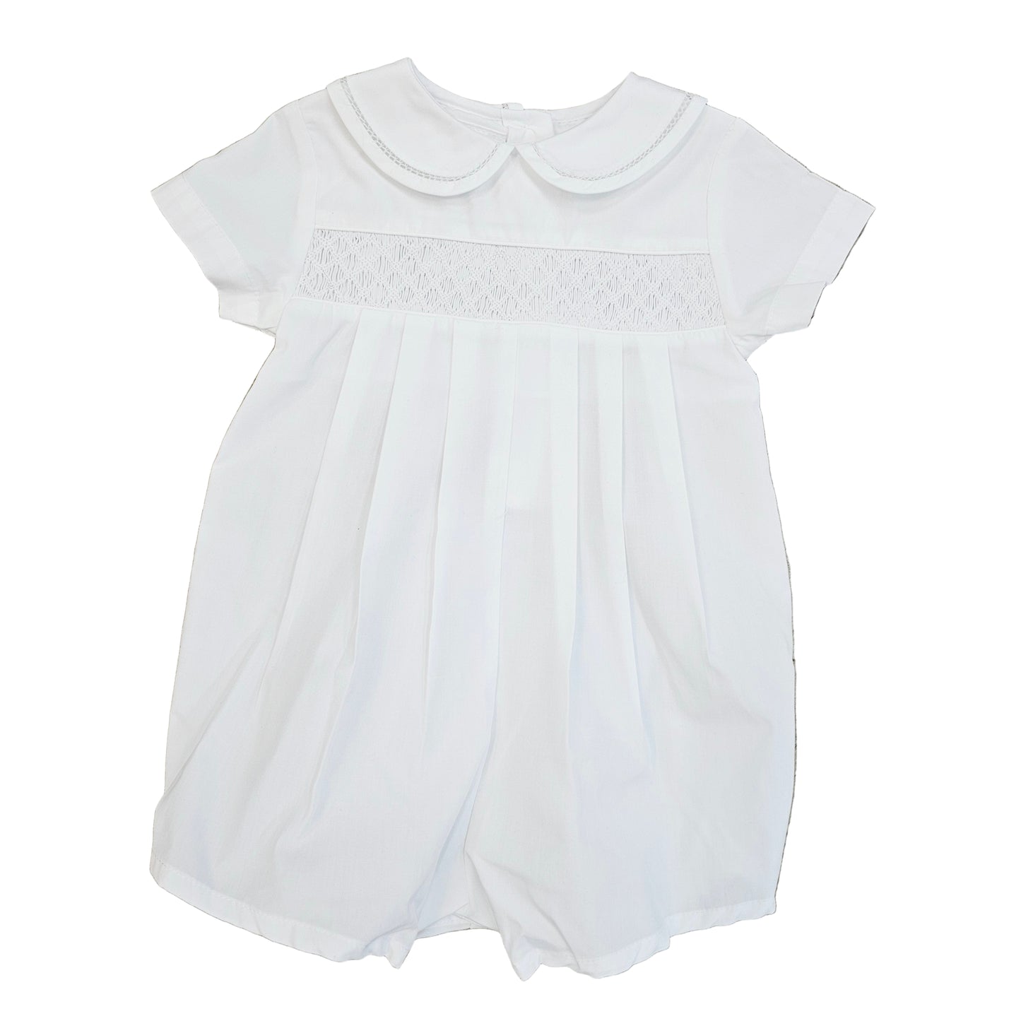 Baby Boys Smocked Cotton Christening Romper