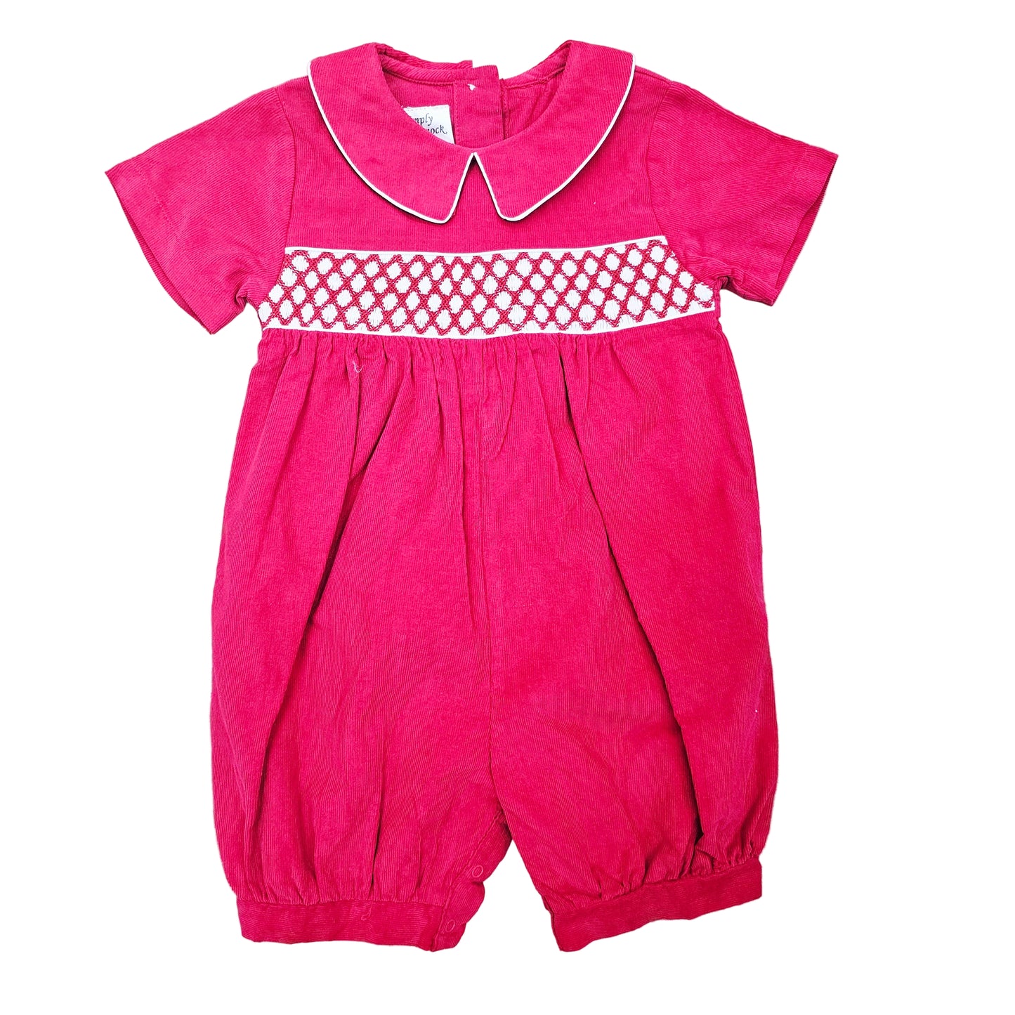 Smocked Corduroy Romper